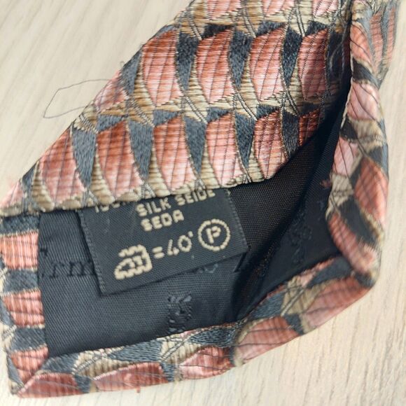 Ermenegildo Zegna Mens Silk Neck Tie Multicolor Geometric Abstract Designer - Picture 5 of 6